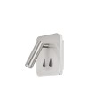 CAYMAN SQ* APLIQUE SATIN NICKEL LECTOR LED 3W+6W 3000K